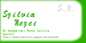 szilvia mezei business card